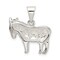 Sterling Silver Donkey Pendant Charm Animal Jewelry 20mm x 21mm